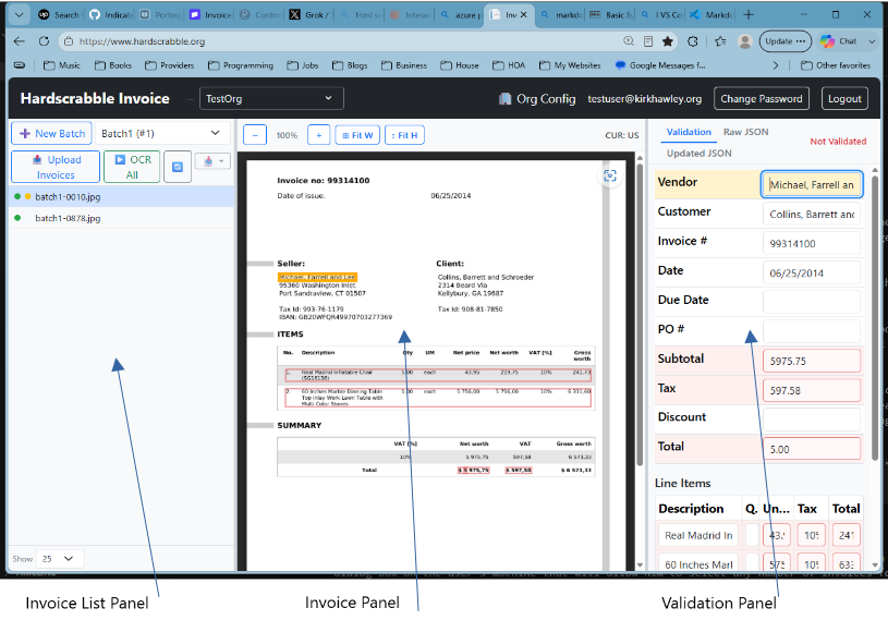 Elk Mountain Invoice Panels